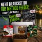 Preview: Carp Fiesta Method Feeder Komplettset – 4kg Grundfutter, Method Feederkorb Set, Dendrobena Würmer, Feederhaken & 10L Eimer